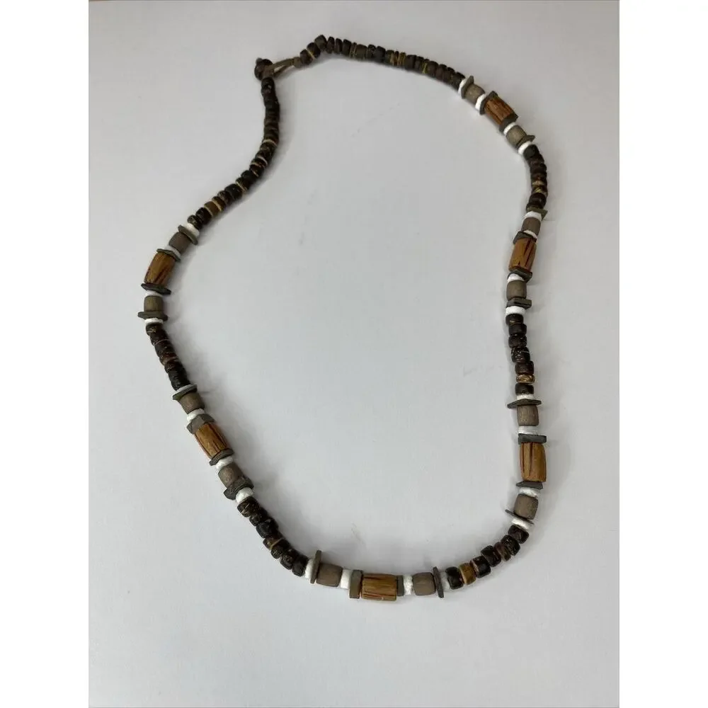Y2K 90s Shell Rasta Coconut Beaded Necklaces Lot Of 2 Island Hippie Boho